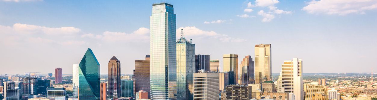 Downtown Dallas city skyline at midday